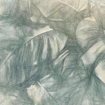 Leveleket ábárzoló tapéta, 400 x 250 cm, zöld - bézs - FEUILLANTINE kép