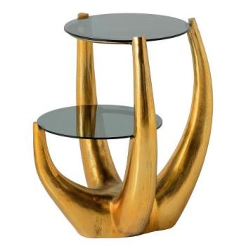 LEVELS fekete edzett üveg lerakóasztal kép