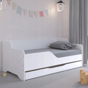 LILU Fehér gyerekágy háttámlával 160 x 80 cm - balos kép