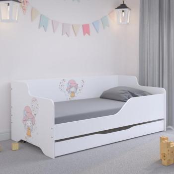 LILU Fehér gyerekágy háttámlával 160 x 80 cm - Kalapos kislány kép