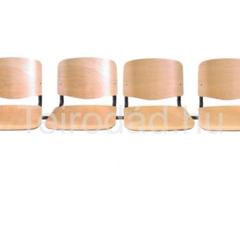 LIN-ISO Wood 4P, fa várótermi pad (4 üléses) kép