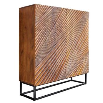 LINE ART barna mangófa tálalószekrény kép