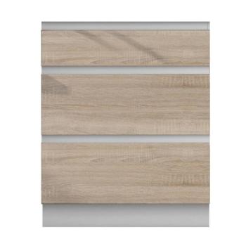 LINE barna mdf fiókos alsó konyhaszekrény 60cm kép