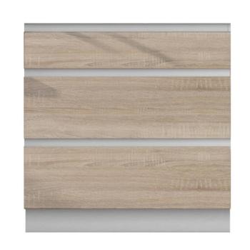LINE barna mdf fiókos alsó konyhaszekrény 80cm kép