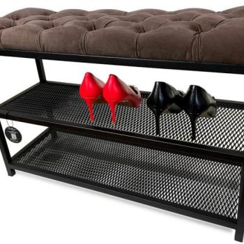 Loft cipőpad kárpitozott üléssel 80 cm - több színben barna kép