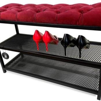 Loft cipőpad kárpitozott üléssel 80 cm - több színben piros kép