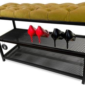 Loft cipőpad kárpitozott üléssel 80 cm - több színben sárga kép