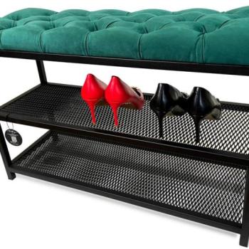 Loft cipőpad kárpitozott üléssel 80 cm - több színben zöld kép