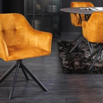 LOFT sárga bársony étkezőszék kép