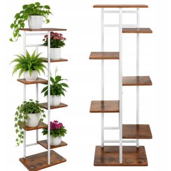 Loft stílusú fém virágtartó – fehér 120 cm kép