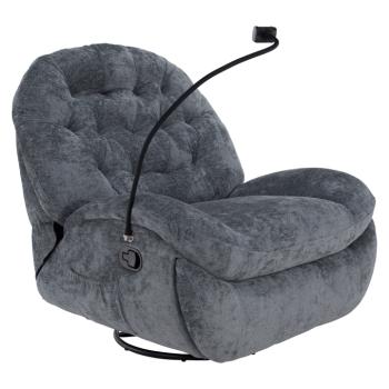 Luxus forgófotel, hintázó, szürke, DELMOR kép