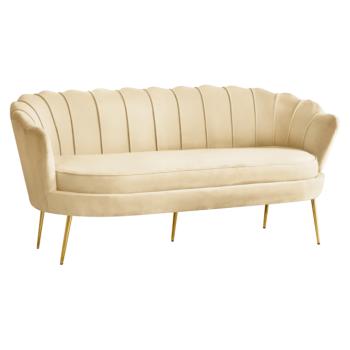 Luxus kanapé, 3 személyes, bézs Velvet szövet/arany, Art-deco, NOBLEO TYP 2 kép