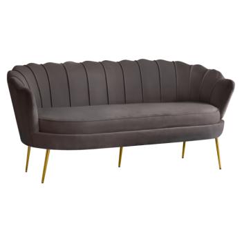 Luxus kanapé, 3 személyes, szürkésbarna Velvet szövet/arany, Art-deco, NOBLEO TYP 2 kép