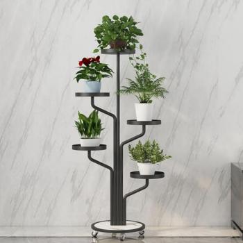 Luxus virágállvány fekete színben 130 cm kép