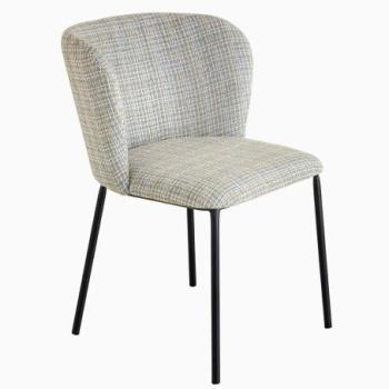 LYON kék bouclé kockás mintás szék kép