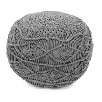 Macramé szürke puff, magasság 35 cm - Tiseco Home Studio kép