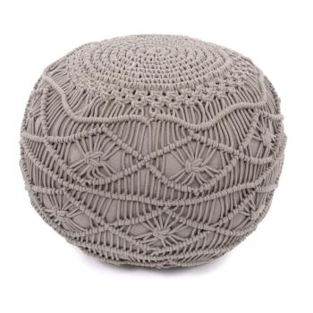 Macramé világosszürke puff, magasság 35 cm - Tiseco Home Studio kép