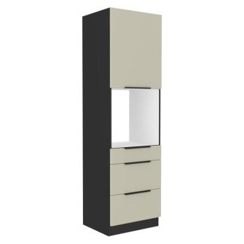 Magas szekrény beépített sütőhöz, kasmír/fekete, ARAKA 60 DPS-210 3S1F kép