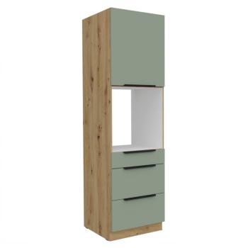 Magas szekrény beépíthető sütőhöz, aquamarine/artisan tölgy, ARSANY 60 DPS-210 3S1F kép