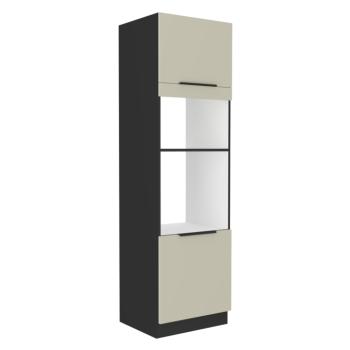 Magas szekrény sütőhöz és mikrohullámú sütőhöz, kasmír/fekete, ARAKA 60 DPM-210 2F kép