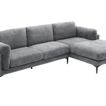 MANHATTEN szürke chenille szövet sarokkanapé kép