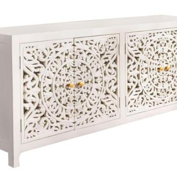 MARRAKECH fehér mangófa tálalószekrény 170cm kép