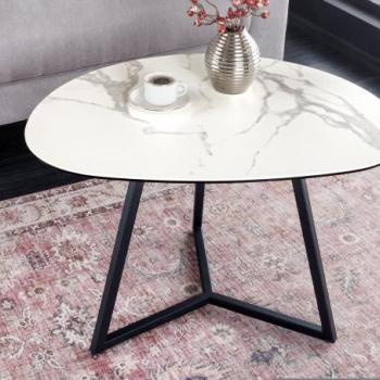 MARVELOUS fehér kerámia dohányzóasztal 70cm kép