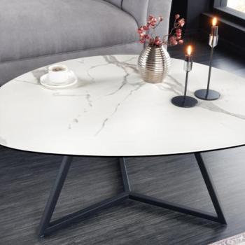 MARVELOUS fehér kerámia dohányzóasztal 90cm kép