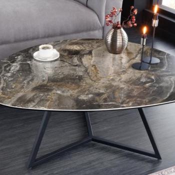 MARVELOUS márványhatású kerámia dohányzóasztal 90cm kép