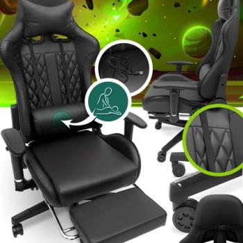 Masszázs játékszék lábtartóval - fekete kép