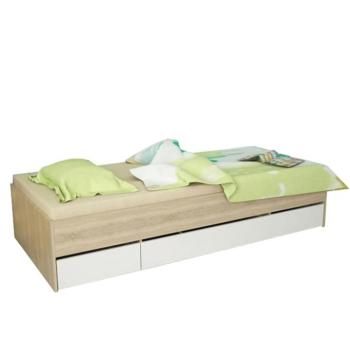 MATIASI fehér és barna mdf ágy 90x200cm kép