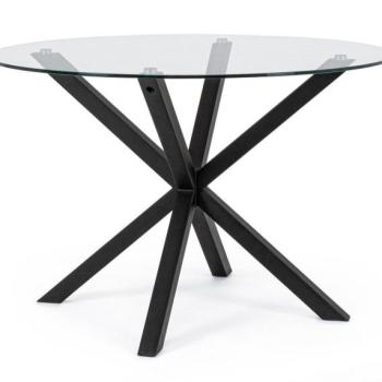 MAY fekete fém étkezőasztal 114cm kép