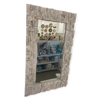 MENDOYO fehér fakeretes tükör 60x100 cm kép