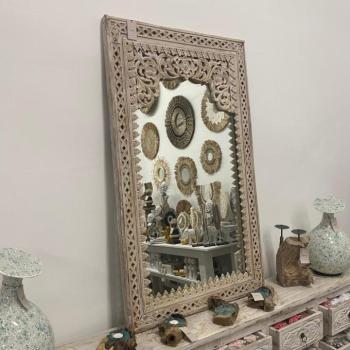 MENGWI teakfa tükör kép