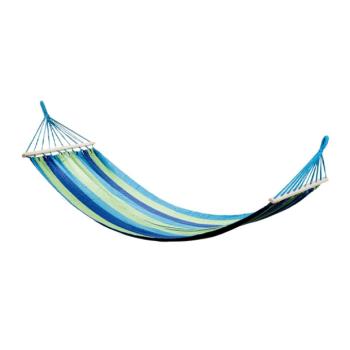 Merevített függőágy – 200 x 80 cm – Kék-Zöld csíkos kép