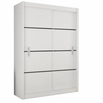 MERINA fehér mdf tolóajtós szekrény 203cm kép