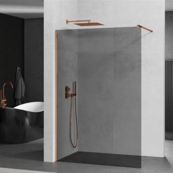 Mexen Kioto walk-in zuhanyfal - füstüveg / rosegold profil - 100 cm (800-100-101-60-40) kép