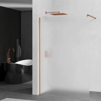 Mexen Kioto walk-in zuhanyfal - tejüveg / rosegold profil - 80 cm (800-080-101-60-30) kép