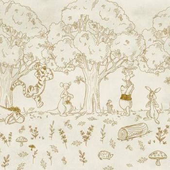 Micimackó és barátai az erdőben tapéta, 400x250 cm, bézs - barna - WINNY AND FRIENDS kép