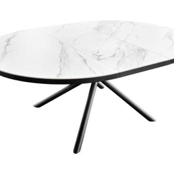 MIKADO fehér kerámia étkezőasztal 120-160 cm kép