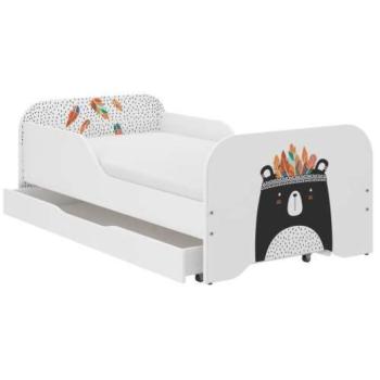 MIKI gyerekágy 140×70 cm matraccal és ágyneműtartóval – indián medve kép