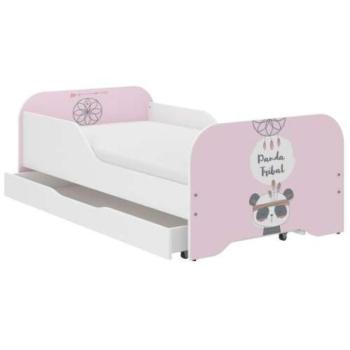 MIKI gyerekágy 140×70cm matraccal és ágyneműtartóval – boho panda kép
