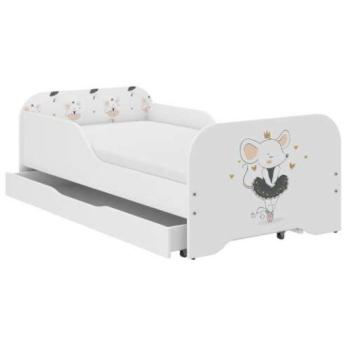 MIKI gyerekágy 140×70cm matraccal és ágyneműtartóval – egérke kép