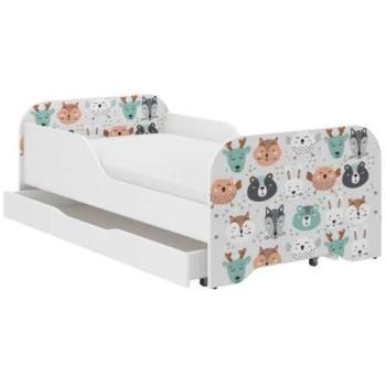 MIKI gyerekágy 140×70cm matraccal és ágyneműtartóval – erdei állatkák kép