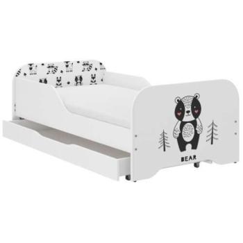 MIKI gyerekágy 140×70cm matraccal és ágyneműtartóval – erdei maci kép