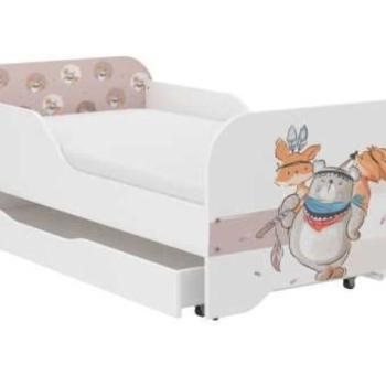 MIKI gyerekágy 140×70cm matraccal és ágyneműtartóval – maci kép