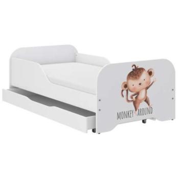 MIKI gyerekágy 140×70cm matraccal és ágyneműtartóval – majmóca kép