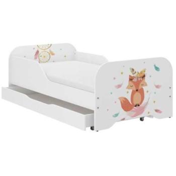 MIKI gyerekágy 160×80cm matraccal és ágyneműtartóval – boho róka kép