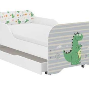 MIKI gyerekágy 160×80cm matraccal és ágyneműtartóval – dino kép