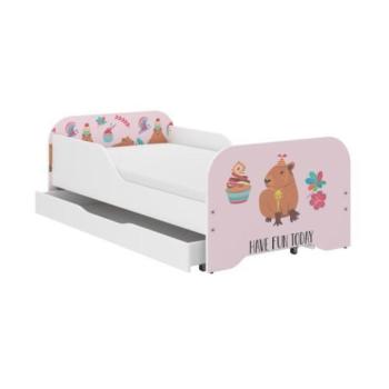 MIKI gyerekágy 160×80cm matraccal és ágyneműtartóval – kapibara keksz kép